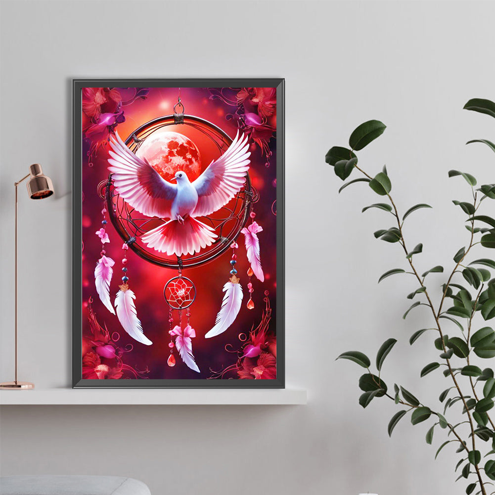 Diamond Painting - Full Round - Dream catcher and dove of peace (40*60CM)
