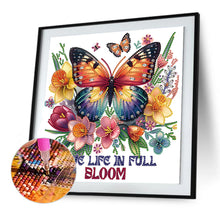 Load image into Gallery viewer, Diamond Painting - Partial Special Shaped - butterfly flowers calligraphy and painting (30*30CM)
