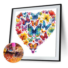 Load image into Gallery viewer, Diamond Painting - Partial Special Shaped - butterfly love calligraphy and painting (30*30CM)
