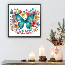 Load image into Gallery viewer, Diamond Painting - Partial Special Shaped - butterfly flowers calligraphy and painting (30*30CM)