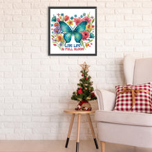 Load image into Gallery viewer, Diamond Painting - Partial Special Shaped - butterfly flowers calligraphy and painting (30*30CM)