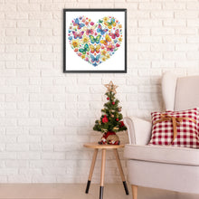 Load image into Gallery viewer, Diamond Painting - Partial Special Shaped - butterfly love calligraphy and painting (30*30CM)