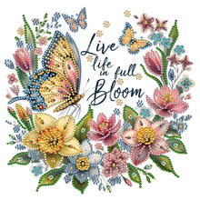 Load image into Gallery viewer, Diamond Painting - Partial Special Shaped - butterfly flower calligraphy and painting (30*30CM)