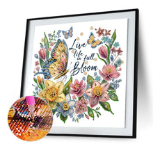Load image into Gallery viewer, Diamond Painting - Partial Special Shaped - butterfly flower calligraphy and painting (30*30CM)