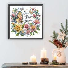 Load image into Gallery viewer, Diamond Painting - Partial Special Shaped - butterfly flower calligraphy and painting (30*30CM)