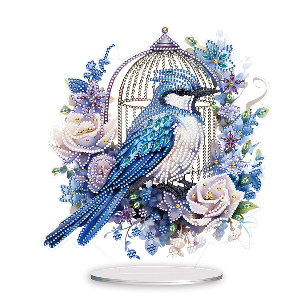 Acrylic Flamingo Cage Diamond Painting Desktop Decor for Office Desktop Decor