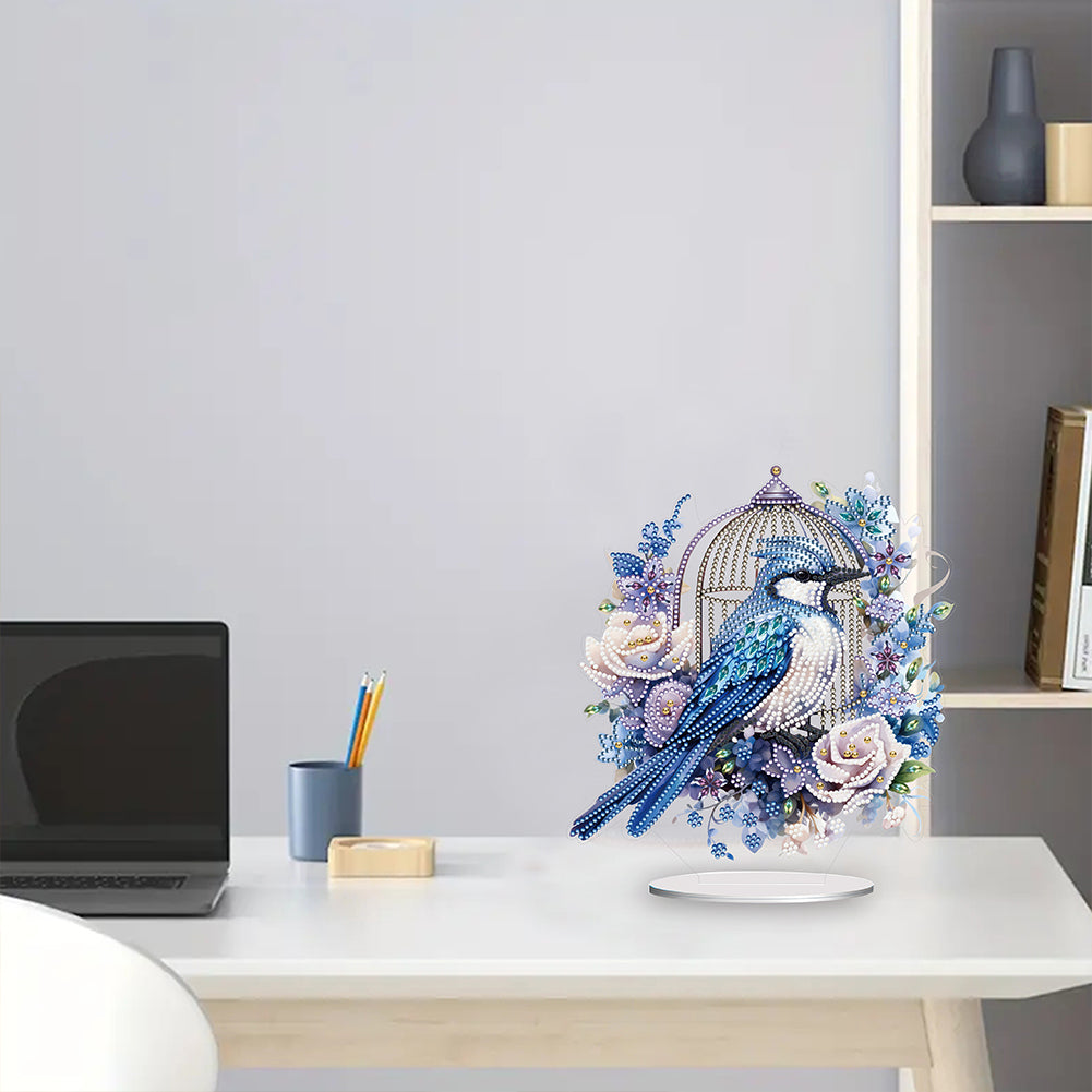 Acrylic Flamingo Cage Diamond Painting Desktop Decor for Office Desktop Decor