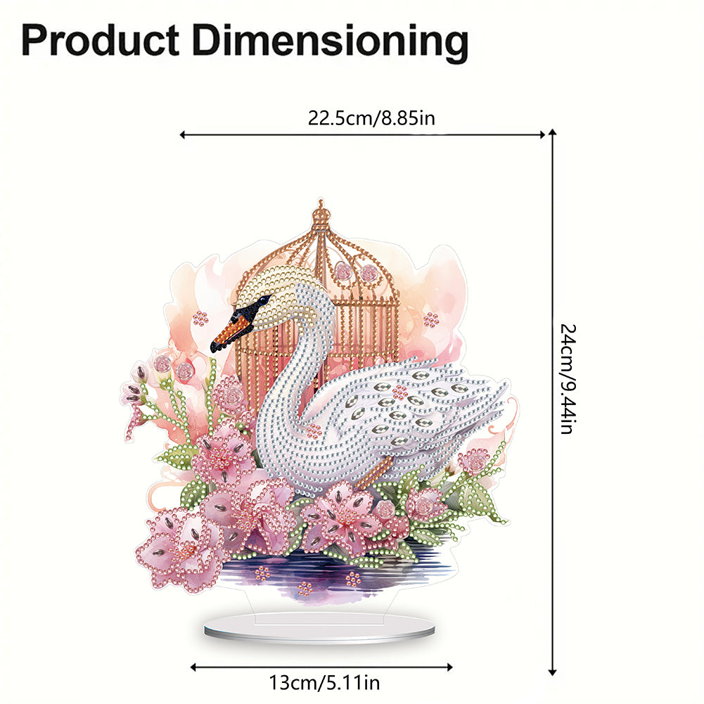 Acrylic Flamingo Cage Diamond Painting Desktop Decor for Office Desktop Decor
