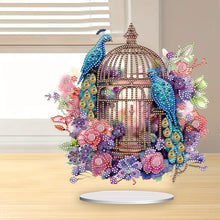 Load image into Gallery viewer, Acrylic Flamingo Cage Diamond Painting Desktop Decor for Office Desktop Decor