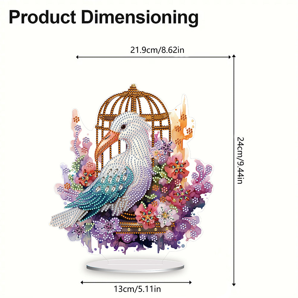 Acrylic Flamingo Cage Diamond Painting Desktop Decor for Office Desktop Decor