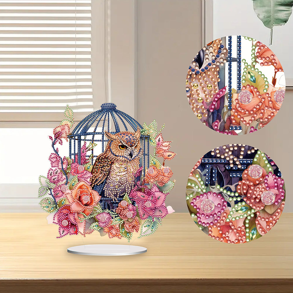 Acrylic Flamingo Cage Diamond Painting Desktop Decor for Office Desktop Decor