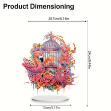 Load image into Gallery viewer, Acrylic Flamingo Cage Diamond Painting Desktop Decor for Office Desktop Decor
