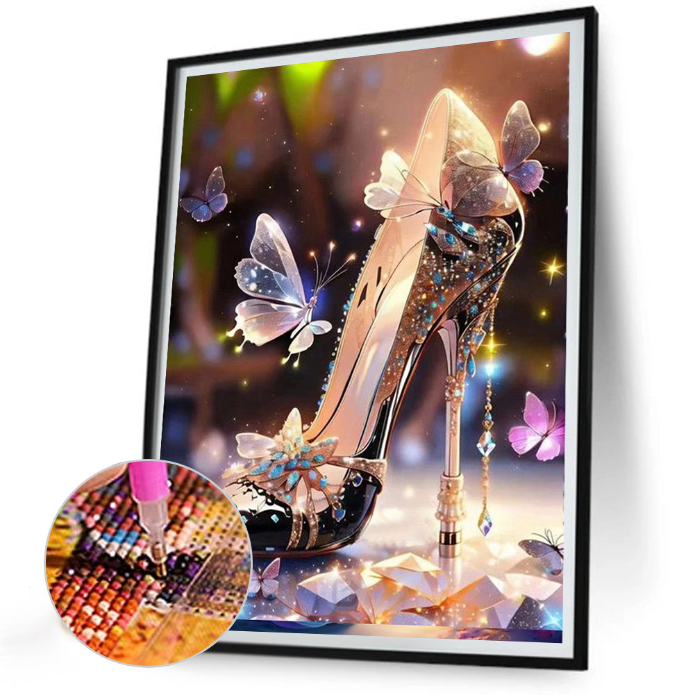 AB Diamond Painting - Full Round - butterfly high heels (30*40CM)