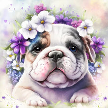 Load image into Gallery viewer, Diamond Painting - Full Round - Flowers and bulldogs (30*30CM)