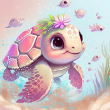 Load image into Gallery viewer, Diamond Painting - Full Round - pink sea turtle (30*30CM)