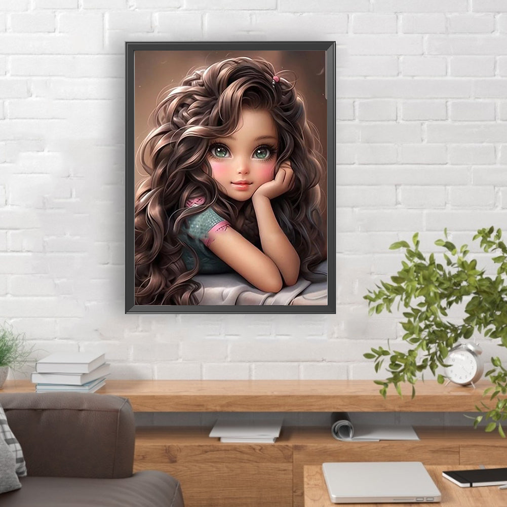Diamond Painting - Full Round - big eyed girl (30*40CM)