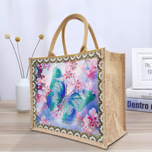 Load image into Gallery viewer, Flowers and Bird Linen Reusable Diamond Painting Tote Bag for Women Adults Craft
