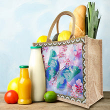 Load image into Gallery viewer, Flowers and Bird Linen Reusable Diamond Painting Tote Bag for Women Adults Craft