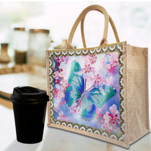 Load image into Gallery viewer, Flowers and Bird Linen Reusable Diamond Painting Tote Bag for Women Adults Craft