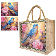 Load image into Gallery viewer, Flowers and Bird Linen Reusable Diamond Painting Tote Bag for Women Adults Craft