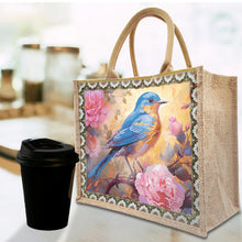 Load image into Gallery viewer, Flowers and Bird Linen Reusable Diamond Painting Tote Bag for Women Adults Craft