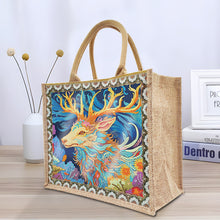 Load image into Gallery viewer, Flowers and Bird Linen Reusable Diamond Painting Tote Bag for Women Adults Craft