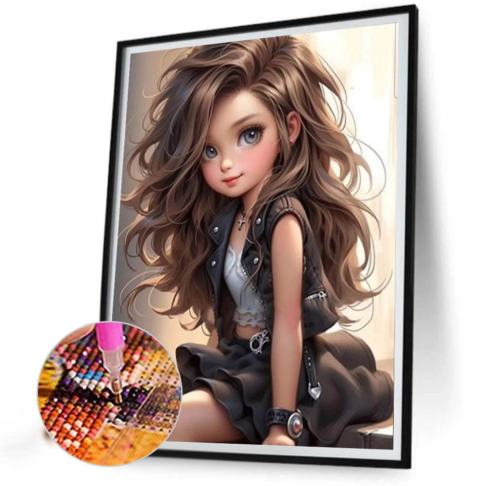 Diamond Painting - Full Round - sweet cool girl (40*50CM)