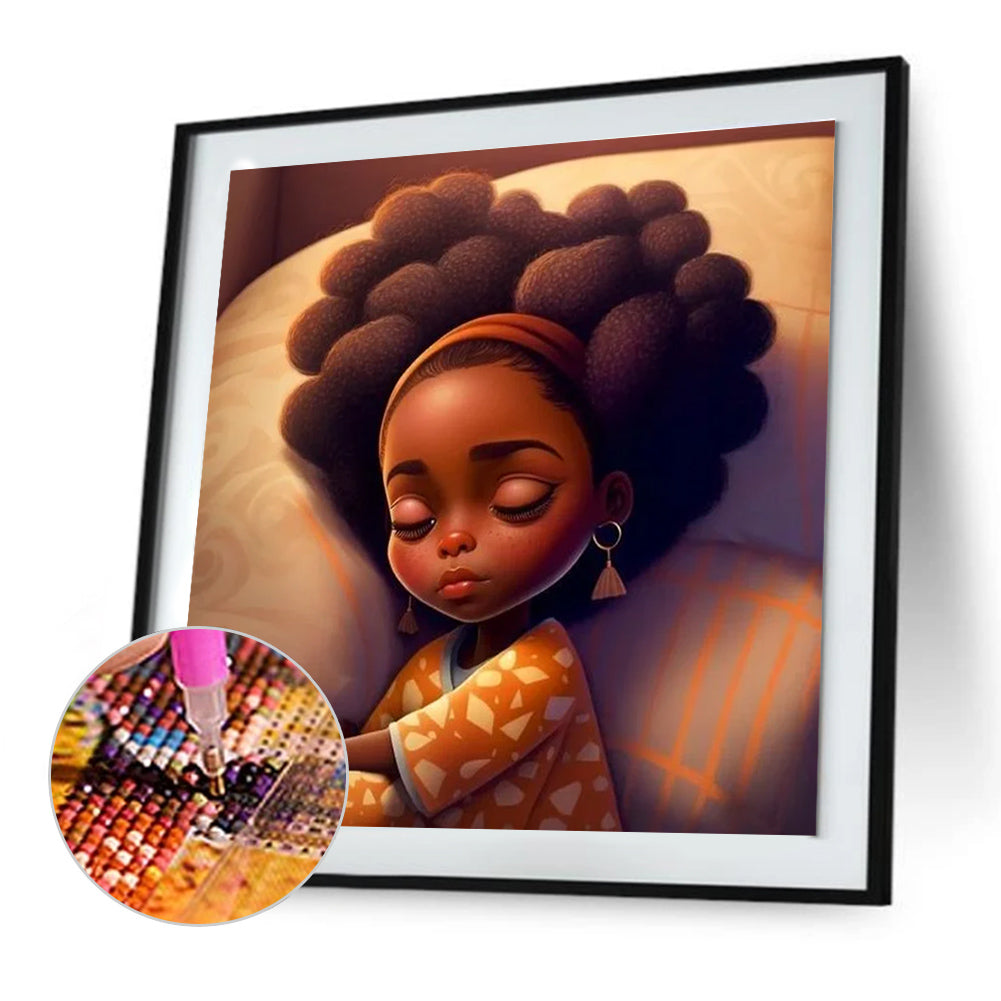 Diamond Painting - Full Round - black girl (30*30CM)