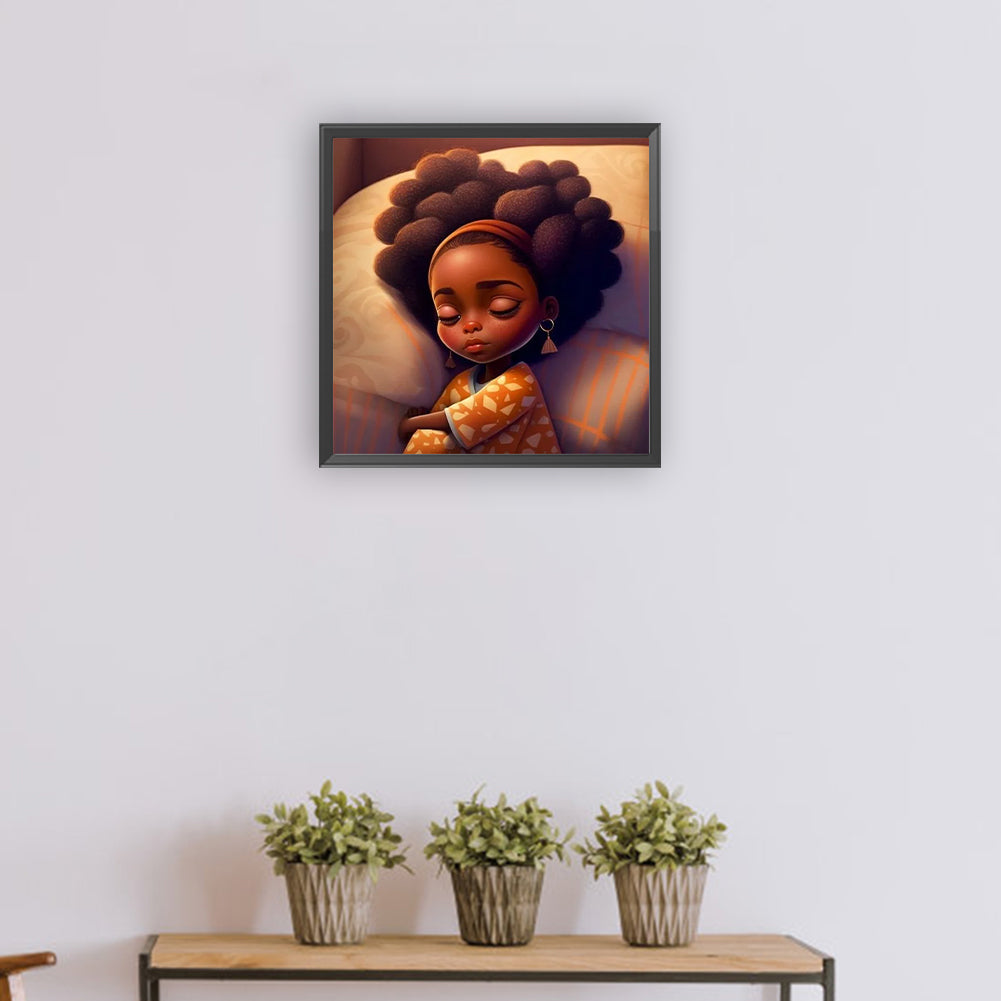 Diamond Painting - Full Round - black girl (30*30CM)