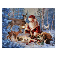 Load image into Gallery viewer, Father Christmas Lantern 40*30CM(Canvas)-Special Shaped Drill Diamond Painting