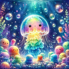 Load image into Gallery viewer, Diamond Painting - Full Round - rainbow bubble jellyfish (30*30CM)