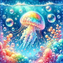 Load image into Gallery viewer, Diamond Painting - Full Round - rainbow bubble jellyfish (30*30CM)