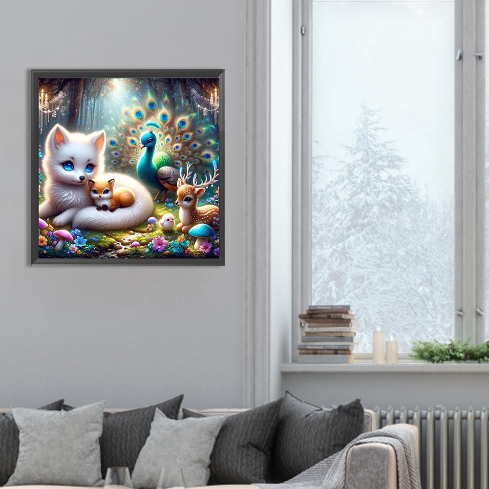 Diamond Painting - Full Round - Forest Animal Conference (30*30CM)