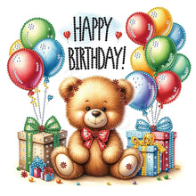 Load image into Gallery viewer, Diamond Painting - Partial Special Shaped - birthday teddy bear (30*30CM)