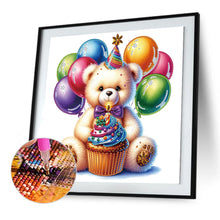 Load image into Gallery viewer, Diamond Painting - Partial Special Shaped - birthday teddy bear (30*30CM)