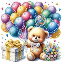 Load image into Gallery viewer, Diamond Painting - Partial Special Shaped - birthday teddy bear (30*30CM)
