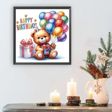Load image into Gallery viewer, Diamond Painting - Partial Special Shaped - birthday teddy bear (30*30CM)