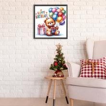 Load image into Gallery viewer, Diamond Painting - Partial Special Shaped - birthday teddy bear (30*30CM)