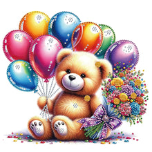 Load image into Gallery viewer, Diamond Painting - Partial Special Shaped - birthday teddy bear (30*30CM)