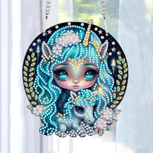 Load image into Gallery viewer, Acrylic Dragon and Witch Single-Sided 5D DIY Diamond Painting Hanging Pendant