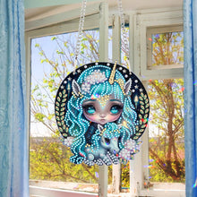 Load image into Gallery viewer, Acrylic Dragon and Witch Single-Sided 5D DIY Diamond Painting Hanging Pendant