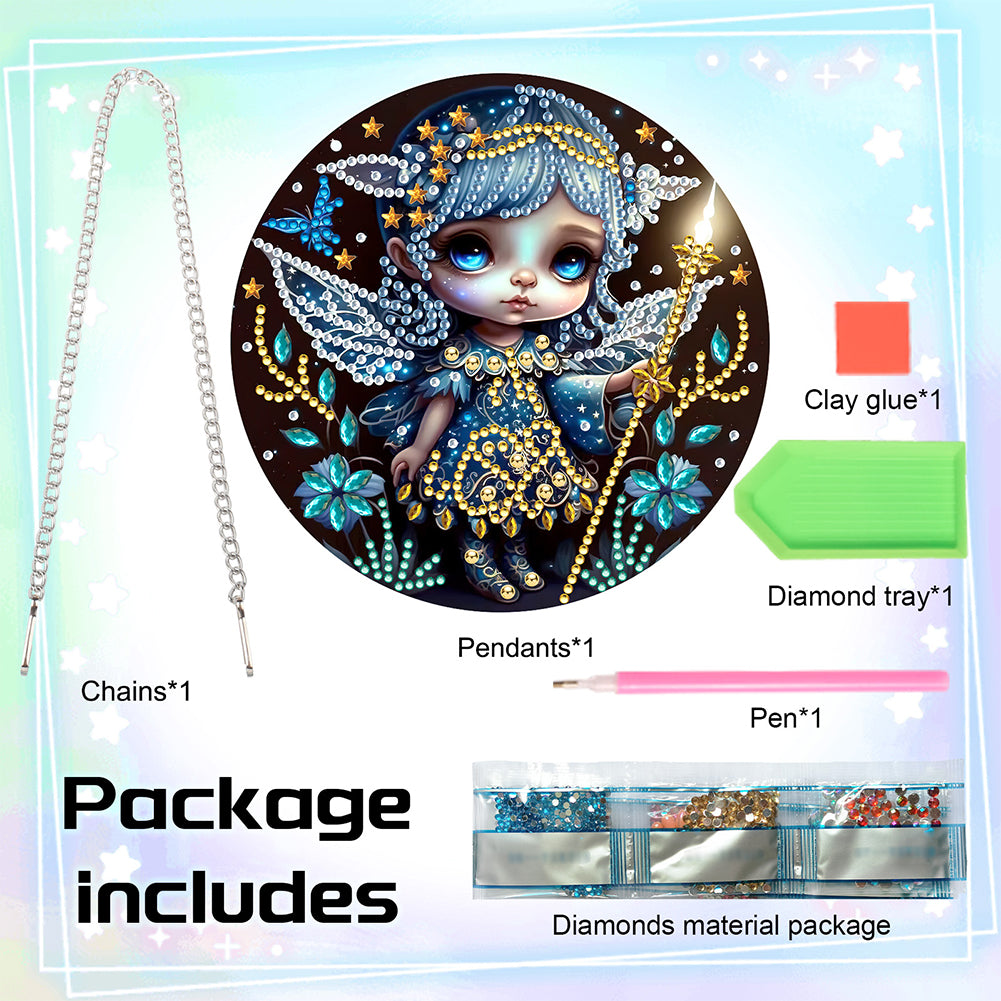 Acrylic Dragon and Witch Single-Sided 5D DIY Diamond Painting Hanging Pendant