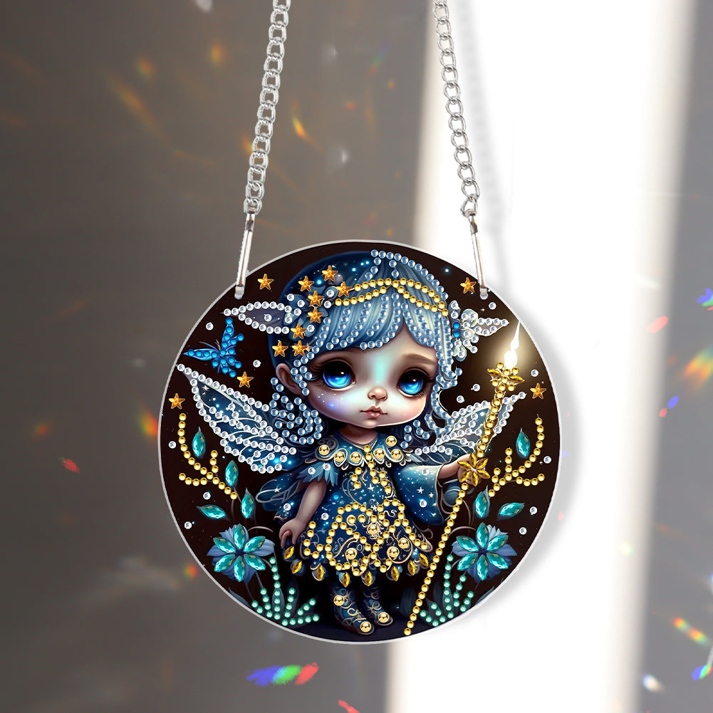 Acrylic Dragon and Witch Single-Sided 5D DIY Diamond Painting Hanging Pendant