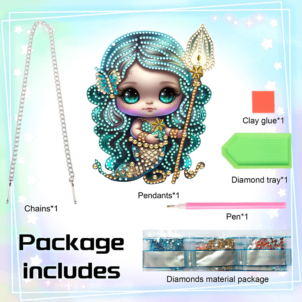 Acrylic Dragon and Witch Single-Sided 5D DIY Diamond Painting Hanging Pendant