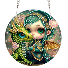 Load image into Gallery viewer, Acrylic Dragon and Witch Single-Sided 5D DIY Diamond Painting Hanging Pendant