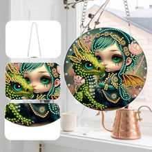 Load image into Gallery viewer, Acrylic Dragon and Witch Single-Sided 5D DIY Diamond Painting Hanging Pendant