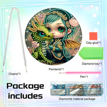 Load image into Gallery viewer, Acrylic Dragon and Witch Single-Sided 5D DIY Diamond Painting Hanging Pendant