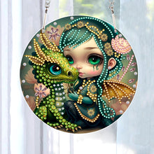 Load image into Gallery viewer, Acrylic Dragon and Witch Single-Sided 5D DIY Diamond Painting Hanging Pendant