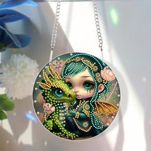 Load image into Gallery viewer, Acrylic Dragon and Witch Single-Sided 5D DIY Diamond Painting Hanging Pendant