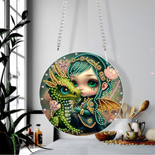 Load image into Gallery viewer, Acrylic Dragon and Witch Single-Sided 5D DIY Diamond Painting Hanging Pendant